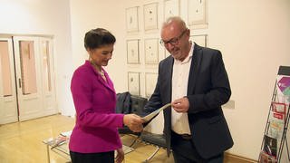 Die Bundestagsabegeordneten Sahra Wagenknecht und Alexander Ulrich in Berlin.