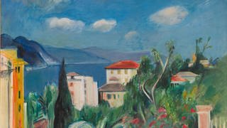 Das Foto zeigt das Gemälde "Blick auf die Bucht von Rapallo" (1933) von Rudolf Levy (1875–1944)