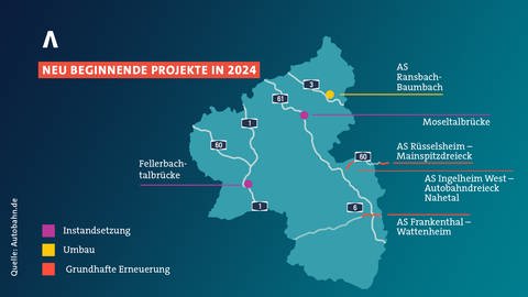 Neue Autobahn-Baustellen 2024 in Rheinland-Pfalz
