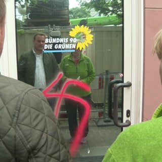 Ein Büro der Grünen in Ludwigshafen wurde mit einem Hakenkreuz beschmiert