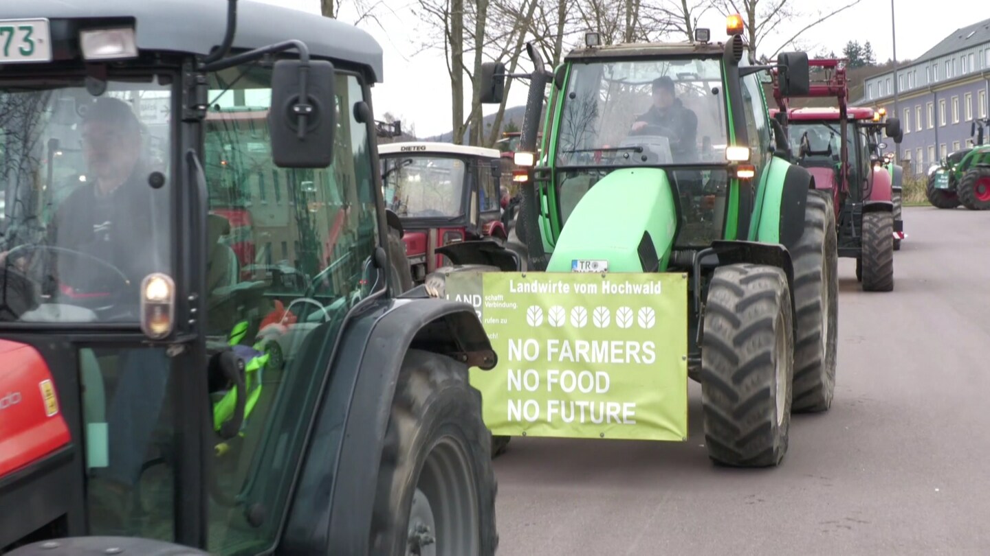 Protestzug der Bauern in Saarburg