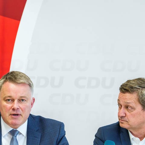 Christian Baldauf (rechts) schlägt CDU-Fraktionschef Gordon Schnieder (links) als neuen CDU-Chef von Rheinland-Pfalz vor.