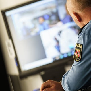 Polizist vor Computer. Die Organisationsreform der rheinland-pfälzischen Kriminalpolizei kommt voran. 
