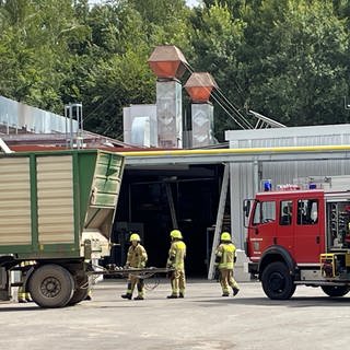 Das Firmengelände in Herxheim: Hier ist am Montag der Großbrand ausgebrochen