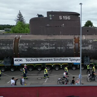 Das U-Boot 17 hat eine lange Reise hinter sich. Einen Zwischenstopp machte es in Speyer im Technik Museum. 