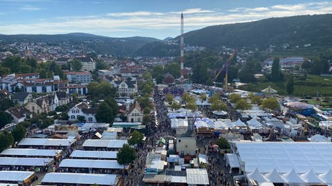 Bad Dürkheimer Wurstmarkt 2024 aus der Vogelperspektive.