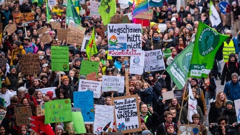 Januar 2020: Viele Menschen bei der bundesweite Großdemo von Fridays For Future Deutschland in Mainz