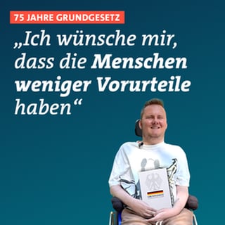 Robin Bowman ist querschnittsgelähmt. Laut Grundgesetz hat er ein Recht auf Gleichbehandlung. Es sagt: "Ich wünsche mir, dass die Menschen weniger Vorurteile haben."