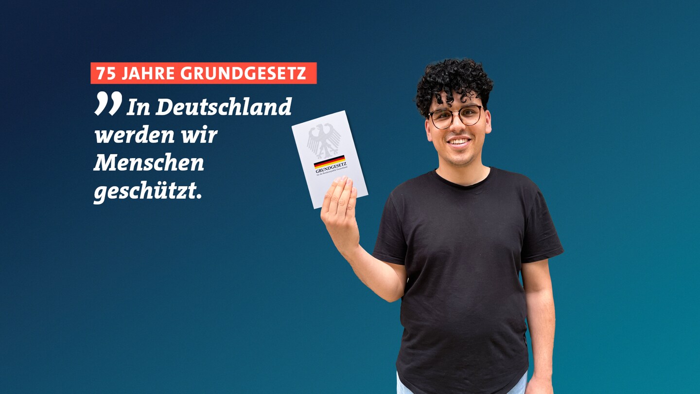 Ammar Alsaied ist 2015 aus Syrien nach Deutschland geflüchtet. Er sagt, das Grundgesetz schützt die Menschen in Deutschland.