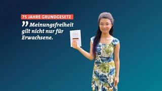 Gloria Okonkwo engagiert sich im Wormser Jugendparlament. Zur Meinungsfreiheit im Grundgesetz sagt sie: "Meinungsfreiheit gilt nicht nur für Erwachsene."