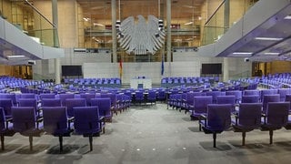 Der Plenarsaal des deutschen Bundestags in Berlin