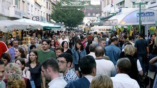 Fußgängerzone in Zweibrücken beim Stadtfest