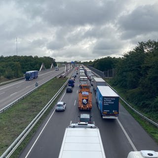 Stau auf der A6 bei Kaiserslautern