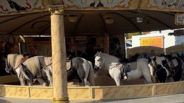 Ponykarussell auf der Kerwe in Kaiserslautern