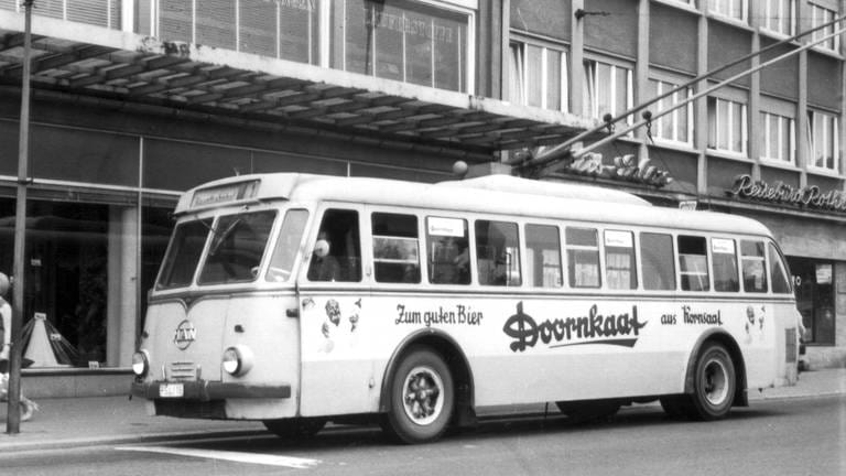 Ein historischer Oberleitungsbus, der früher in Pirmasens unterwegs war.