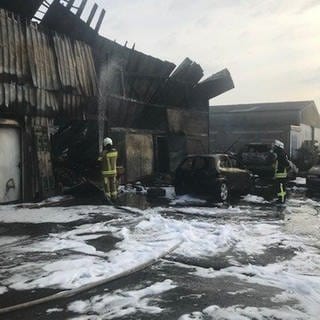 Brand einer Lagerhalle in Rodenbach