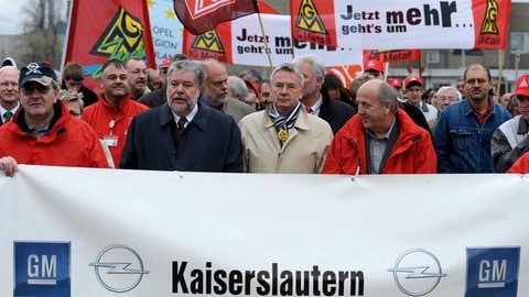 Klaus Weichel bei einer Opel-Demonstration