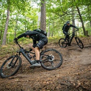 Mountainbiker im Mountainbikepark Pfälzerwald in Action.