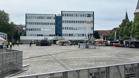 Der Stiftsplatz in Kaiserslautern, bevor der FCK hier nach dem Pokalfinale empfangen wird.