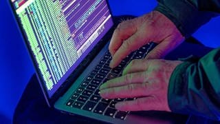 Nach Hackerangriff: Betrieb an Hochschule Kaiserslautern läuft rund - Mann sitzt vor Computer mit Daten