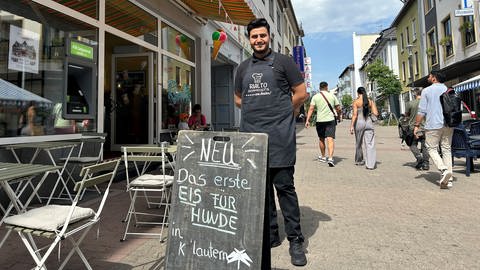 Im Eiscafé Rialto in Kaiserslautern gibt es Eis für Hunde.