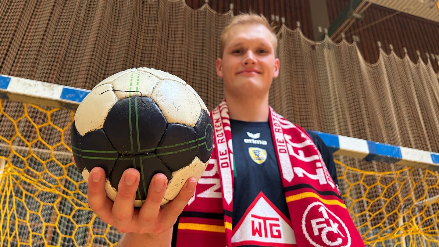 David Späth im Trainingslager mit den Rhein-Neckar Löwen in Dahn