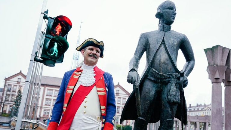 In Pirmasens ist Landgraf Ludwig IX. als Ampelfigur zu sehen. 