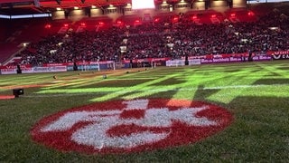 Weihnachtliche Stimmung auf dem Betzenberg in Kaiserslautern.