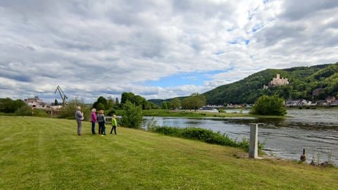 Blick auf die Mündung der Lahn in den Rhein in Lahnstein