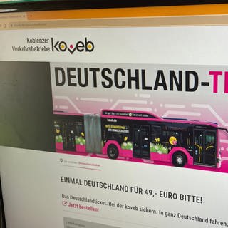 Webseite der Koveb auf der man das 49-Euro-Ticket kaufen kann.