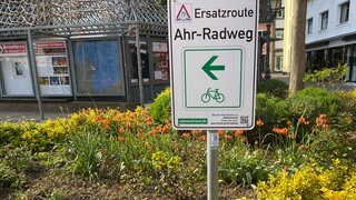 Radweg entlang der Ahr: In Ahrweiler ist die Ersatzroute ausgeschildert.