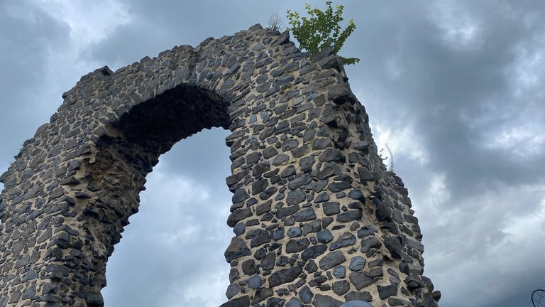 Das Bild zeigt die Ruine der Burg Rolandseck, den Rolandsbogen. 