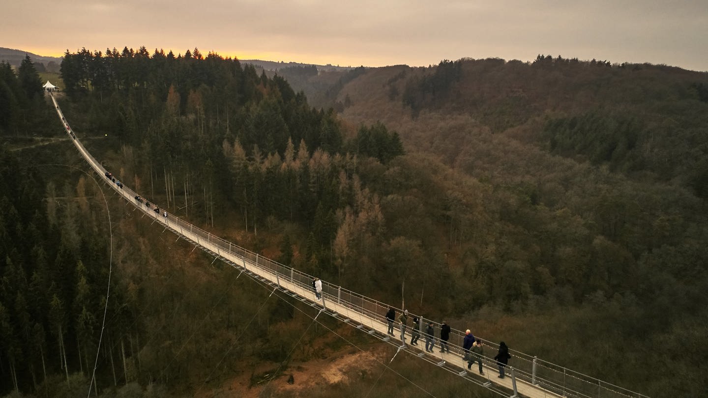 Erfolgsgeschichte: Die Geierlay-Hangeseilbrücke bei Mörsdorf im Hunsrück.