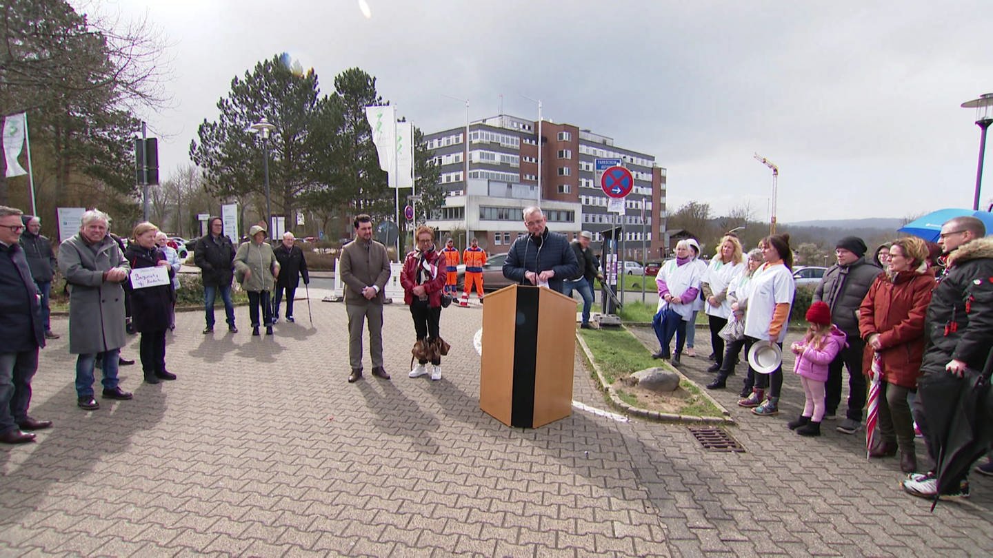 Demonstration gegen Schließung der Paracelsus-Klinik in Bad Ems.