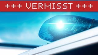 Blaulicht mit "Vermisst"-Anzeige