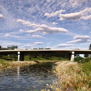 Entwurfsplan für den Neubau der Bachemer Brücke