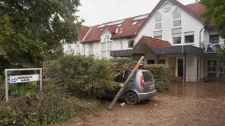 Das Haus der Lebenshilfe in Sinzig am Tag nach der Katastrophe