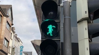 Das Wahrzeichen von Koblenz, der Schängel, ist seit heute als Ampelmännchen im Einsatz.