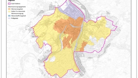 Ein Plan zeigt Zonen in verschiedenen Farben: Damit wissen Immobilienbesitzer, ob es eine zentrale Wärmeversorgung geben soll oder ob sie sich selbst kümmern müssen.