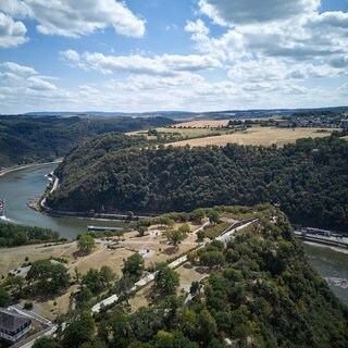 Das Loreleyplateau über dem Rhein bei St.Goarshausen