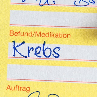 Ein Formular mit dem Wort "Krebs" unter dem Stichwort Befund: In Koblenz soll das neue zertifizierte Onkologische Zentrum am Gemeinschaftsklinikum Mittelrhein eine bessere Behandlung von Krebspatienten sicherstellen.