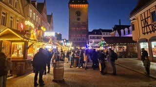Der Weihnachtsmarkt in Speyer 2021 kurz nach der Eröffnung.