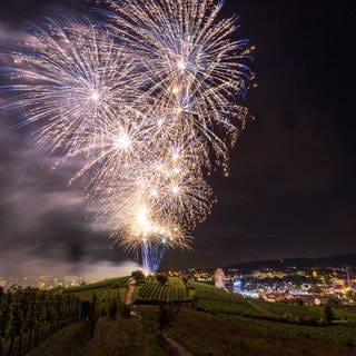 Feuerwerk über dem Wurstmarkt bad Dürkheim