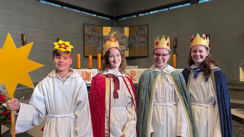 Speyerer Sternsinger, die am 5. Januar das Bistum Speyer beim Sternsinger-Empfang von Bundeskanzler Olaf Scholz vertreten werden