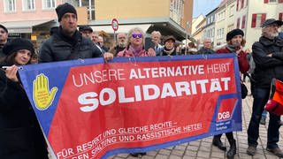 Die DGB-Kundgebung für den Erhalt des Kaufhofs in Speyer