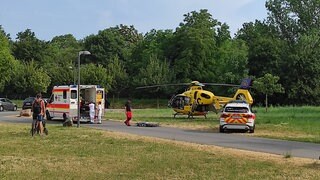 Rettunghubschrauber bei Arbeitsunfall am Geothermiekraftwerk Landau