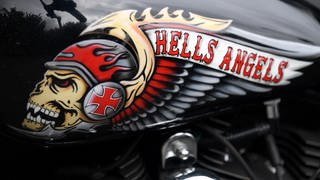 Emblem ders Rockerclubs Hells Angels auf dem Tank eines Motorrads, Symbolbild zu Hells Angels Mitglied nach Messerattacke in Germersheim angeklagt (Bildquelle: dpa, Arne Dedert)