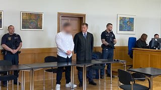 Der Angeklagte im Landgericht Frankenthal