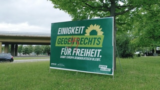 Beschmiertes Wahlplakat der Grünen in Ludwigshafen. Quelle: BÜNDNIS 90 DIE GRÜNEN KV Ludwigshafen