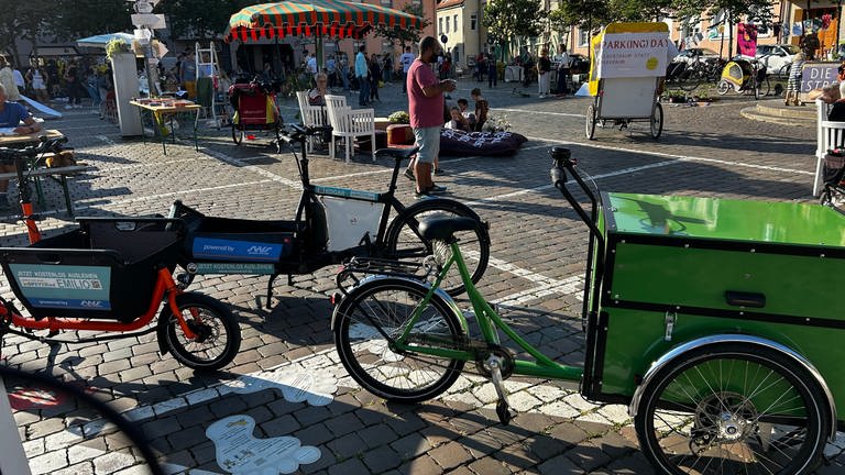 Aktionstag in Speyer mit einem für Autos gesperrten Parkplatz